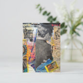 Retro mannen die Mixed media collage werken Briefkaart (Staand voorkant)
