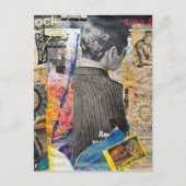 Retro mannen die Mixed media collage werken Briefkaart (Voorkant)