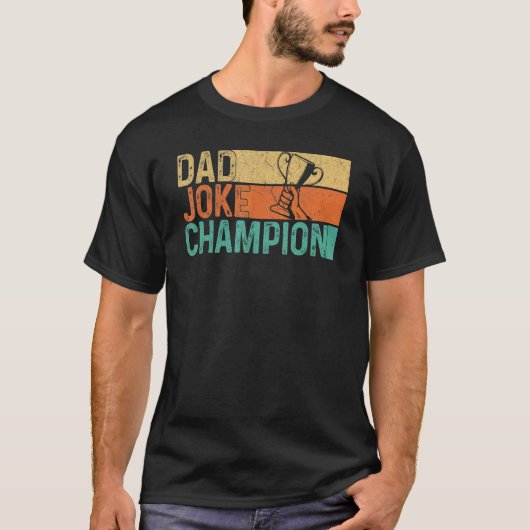 Retro Mannen Papa Joke Kampioen Vaderdag T-shirt (Voorkant)