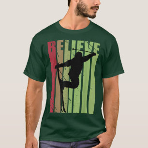 Retro Mannen Ski Skiing Downhill SLopes Ice Snow S T-shirt