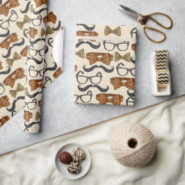 Retro Mannenpatroon Cadeaupapier