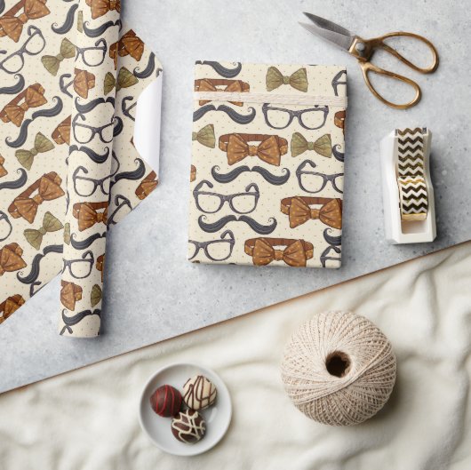Retro Mannenpatroon Cadeaupapier (Crafts)
