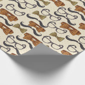 Retro Mannenpatroon Cadeaupapier (Hoek)