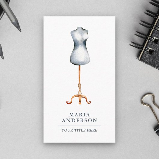 Retro Mannequin Dress Form Mode Stylist Visitekaartje