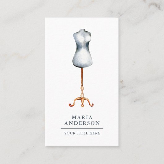 Retro Mannequin Dress Form Mode Stylist Visitekaartje (Voorkant)