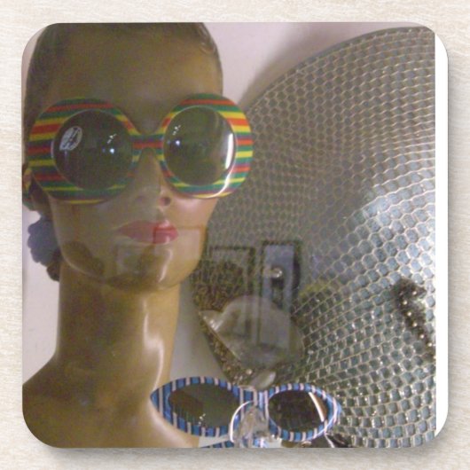 Retro Mannequin Head Bier Onderzetter (Voorkant)