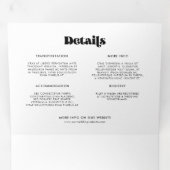 retro manuscript Alle in één bruiloft Drieluik Uitnodiging (Binnenzijde eerst)