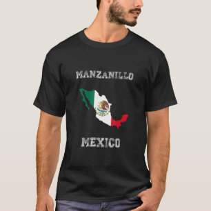 Retro Manzanillo Mexico heeft de Mexicaanse vlag v T-shirt