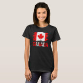 Retro Maple Leaf Canada Flag Canadian Roots Pride  T-shirt (Voorkant volledig)