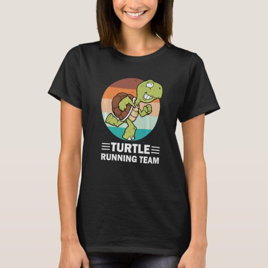Retro  Marathoner Marathon Runner Turtle Running T T-shirt (Voorkant)