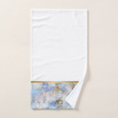 RETRO MARBLE ABSTRACT BLUE GOLD BATHROOM TOWEL SET BAD HANDDOEK (Handdoek)