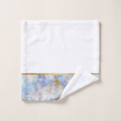 RETRO MARBLE ABSTRACT BLUE GOLD BATHROOM TOWEL SET BAD HANDDOEK (Wasdoekje)