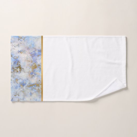 RETRO MARBLE ABSTRACT BLUE GOLD BATHROOM TOWEL SET BAD HANDDOEK (Handdoek)