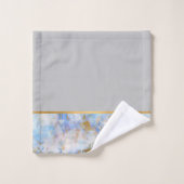 RETRO MARBLE ABSTRACT BLUE GRAY BATHROOM TOWEL SET BAD HANDDOEK (Wasdoekje)