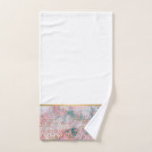 RETRO MARBLE FLOWER PINK AQUA BATHROOM TOWEL SET BAD HANDDOEK (Handdoek)