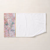 RETRO MARBLE FLOWER PINK AQUA BATHROOM TOWEL SET BAD HANDDOEK (Handdoek)