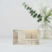 Retro Marble Gold Geometrical Finance Construction Visitekaartje (Staand voorkant)