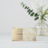 Retro Marble Gold Geometrical Finance Construction Visitekaartje (Staand voorkant)
