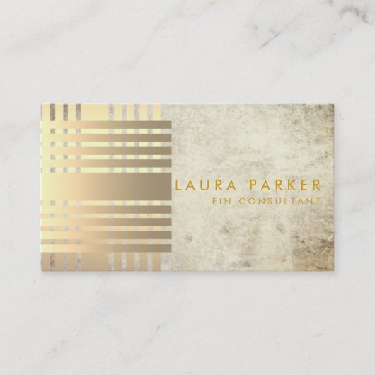 Retro Marble Gold Geometrical Finance Construction Visitekaartje (Voorkant)