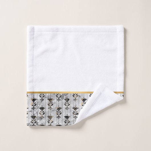 RETRO MARBLE GRAY BLACK MONOCHROME BATHROOM SET BAD HANDDOEK (Wasdoekje)