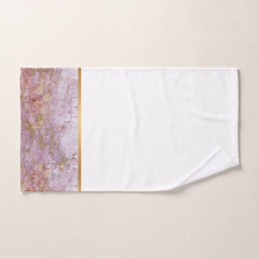 RETRO MARBLE PINK MERMAID INSPIRED BATHROOM SET BAD HANDDOEK (Handdoek)