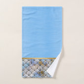 RETRO MARBLE SHELL BLUE BATHROOM SET BAD HANDDOEK (Handdoek)