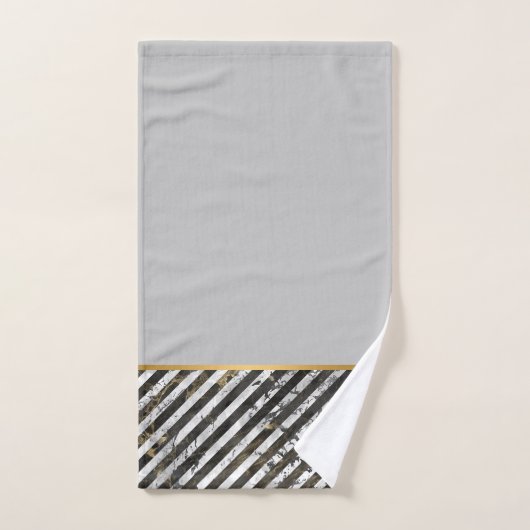 RETRO MARBLE STRIPE GRAY BATHROOM TOWEL SET BAD HANDDOEK (Handdoek)