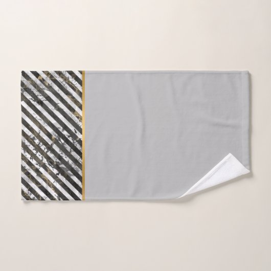 RETRO MARBLE STRIPE GRAY BATHROOM TOWEL SET BAD HANDDOEK (Handdoek)