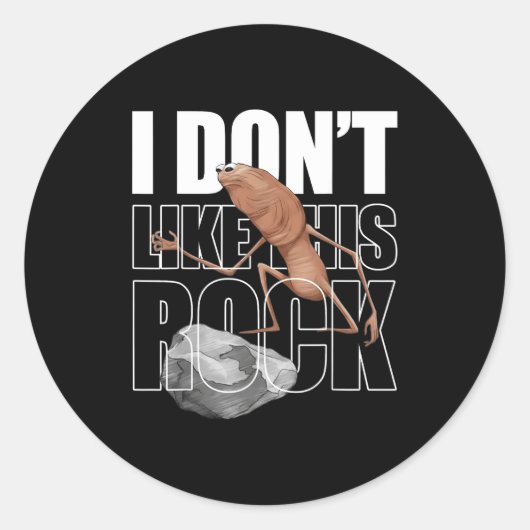 Retro Marcus The Worm I Don't Like This Rock  Ronde Sticker (Voorkant)