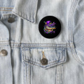 Retro Mardi Gras Alligator Mardigator Krokodil Fu Ronde Button 5,7 Cm (In situ)