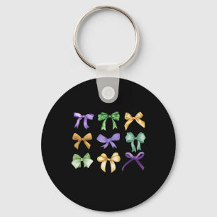 Retro Mardi Gras Coquette Bow Louisiana New Orlean Sleutelhanger