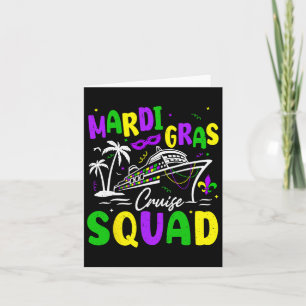 Retro Mardi Gras Cruise Squad Familie Matching Cre Kaart