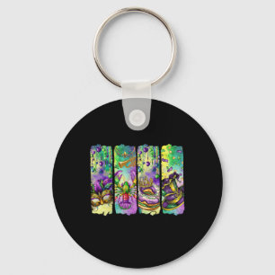 Retro Mardi Gras Fleur De Lis King Cake Louisiana  Sleutelhanger
