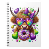 Retro Mardi Gras, Highland Koe Notitieboek (Voorkant)