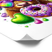 Retro Mardi Gras, Highland Koe Poster (Hoek)