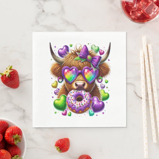 Retro Mardi Gras, Highland Koe Servet (Insitu)