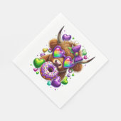 Retro Mardi Gras, Highland Koe Servet (Hoek)