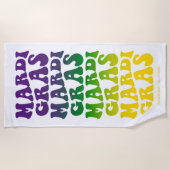 Retro Mardi Gras Ombre Text Strandlaken (Voorkant)