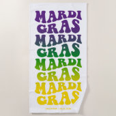 Retro Mardi Gras Ombre Text Strandlaken (Voorkant)