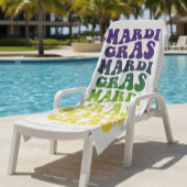 Retro Mardi Gras Ombre Text Strandlaken