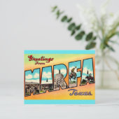 Retro Marfa Texas Groet Briefkaart (Staand voorkant)