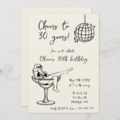 Retro Marg juicht verjaardagsfeestuitnodiging Kaart (Voorkant / Achterkant)