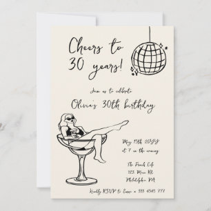 Retro Marg juicht verjaardagsfeestuitnodiging Kaart