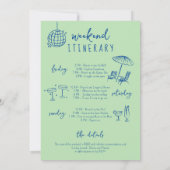 retro marg kuststrand vrijgezellenweekend kaart (Achterkant)