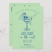 retro marg kuststrand vrijgezellenweekend kaart (Voorkant / Achterkant)