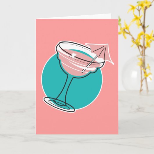 retro margarita ontwerp kaart (Gele Bloem)
