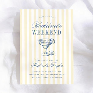 Retro Margarita Preppy Meisjesweekend Kaart