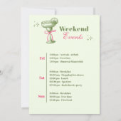 Retro Margaritas en Huwelijk Bachelorette Kaart (Achterkant)