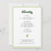 Retro Margs en Huwelijk Bachelorette Weekend Kaart (Achterkant)