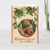 retro Maria en Baby Jesus Christmas Feestdagen Kaart (Voorkant)